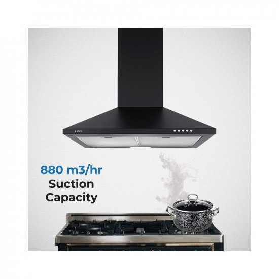 Elica 60 cm 880 m3hr Kitchen Chimney Strip CF 60 NERO 2 Cassette Filters Black