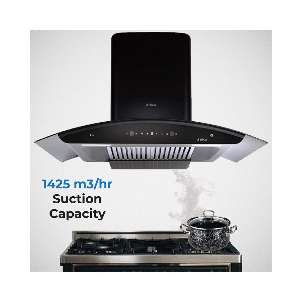 Elica 90 cm 1425 m3hr Auto Clean Chimney WD TBF HAC 90 MS NERO