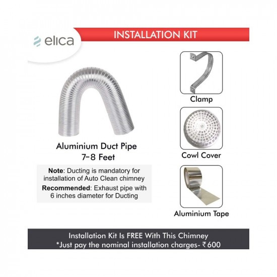 Elica 90 cm 1425 m3/hr Filterless Auto Clean Chimney with Free Installation Kit (WD TFL HAC 90 MS NERO, Touch + Motion Sensor Control, Black)