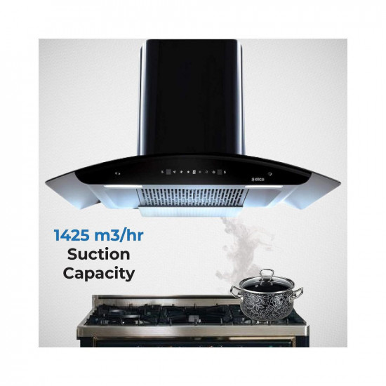 Elica 90 cm 1425 m3 hr Filterless Auto Clean Chimney with Free