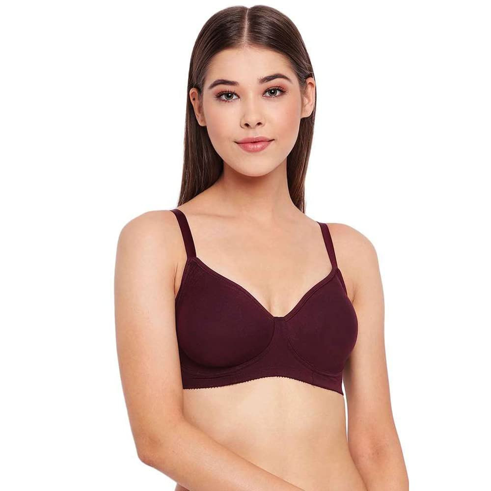 Enamor A042 Side Support Shaper Supima Cotton Everyday Bra - Non-Padded,  Wirefree & High Coverage Purple,Size-34C