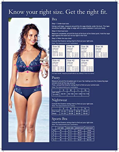 Enamor A042 Side Support�Shaper�Supima�Cotton Everyday�Bra -  Non-Padded,�Wirefree�& High Coverage Navy Blue