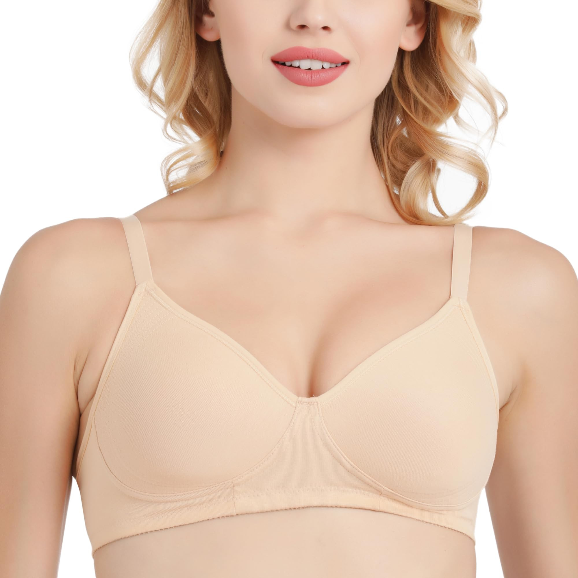 Enamor AB75 M-Frame Jiggle Control Full Support Supima Cotton Bra -  Non-Padded, Wirefree & Full