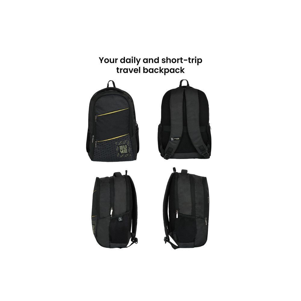 EUME Virgo Polyester 29Ltr Laptop Backpack for Men & Women (Black)