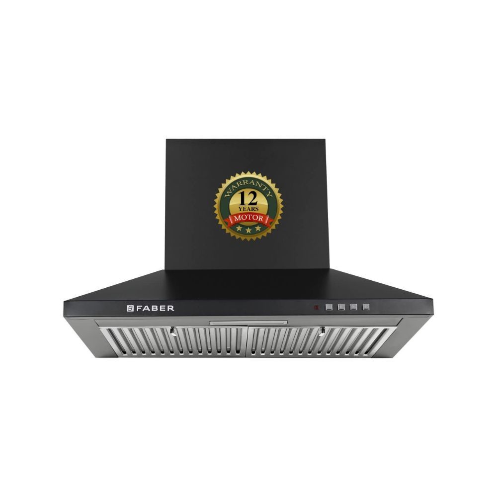 Faber 60 cm 1000 mhr Kitchen Chimney HOOD PLUTO PB BF BK 60 Baffle Filter Push Button Black