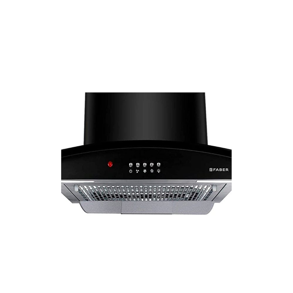 Faber 60 cm 1100 mhr Auto-Clean curved glass Kitchen Chimney HOOD ACE PRO HC PB BK 60 Filterless technology Push Button Black