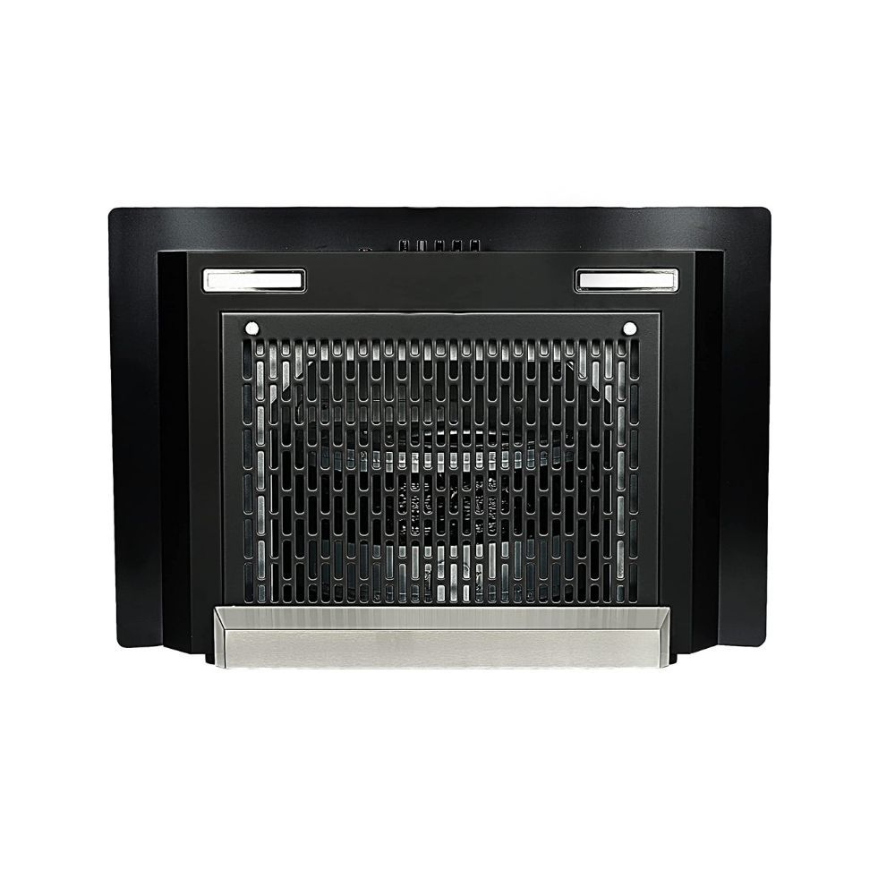 Faber 60 cm 1100 mÂ³/hr Auto-Clean curved glass Kitchen Chimney (HOOD ALPHA HC PB BK 60, Filterless technology, Push Button, Black)