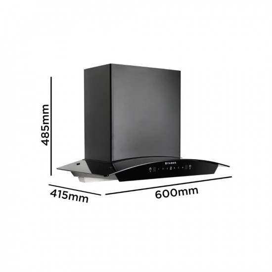 Faber 60 cm 1500 mhr Autoclean Kitchen Chimney 12Yr Warranty on Motor2Yr Comprehensive Autoclean Alarm Mood L Made in IndiaHOOD PRIMUS PLUS ENERGY IN HCSC BK 60Touch  Gesture ControlBlack