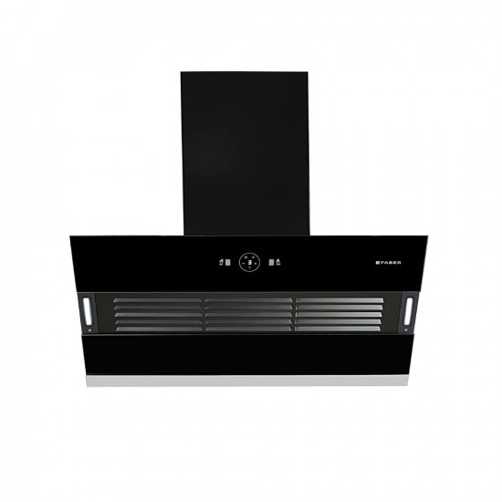 Faber 90 cm 1200 m3hr Slant Filterless Auto Clean Chimney 12Yr Warranty on Motor2Yr Comprehensive Italian Design HOOD VERTIGO FL SC AC BK 90 Touch  Gesture Control Black