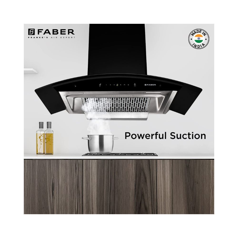 Faber 90 cm 1200 mhr Auto-Clean curved glass Kitchen Chimney