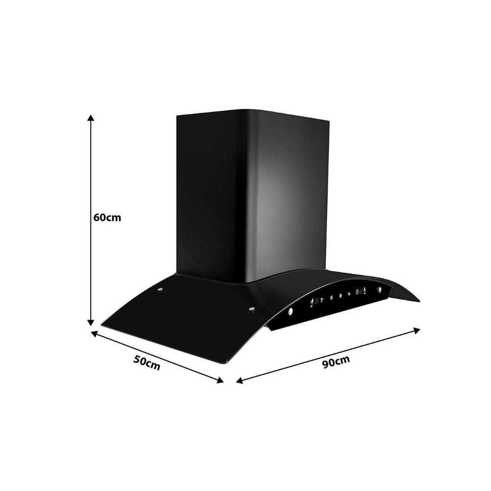 Faber 90 cm 1200 mhr Auto-Clean curved glass Kitchen Chimney Hood Polo HC SC FL BK 90