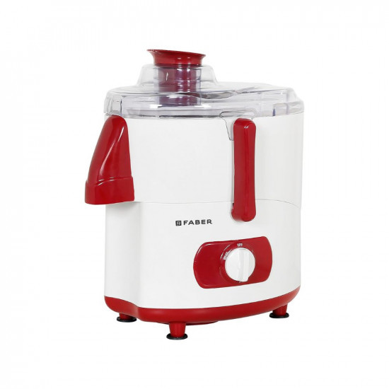 Faber Regal Trend 500W Juicer Mixer Grinder  18000 RPM 3-Speed Control Double Lock Technology  2 Multipurpose Jars High Performance Blade Micromesh Juicing Sleeve Spatula  White  Cherry Red
