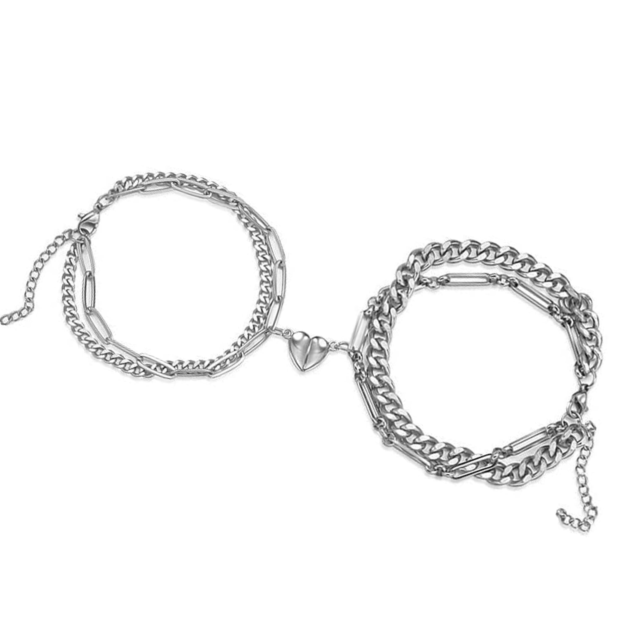 Half-Heart Magnetic Couple Bracelets 🧲❤️ – MemoryMaker