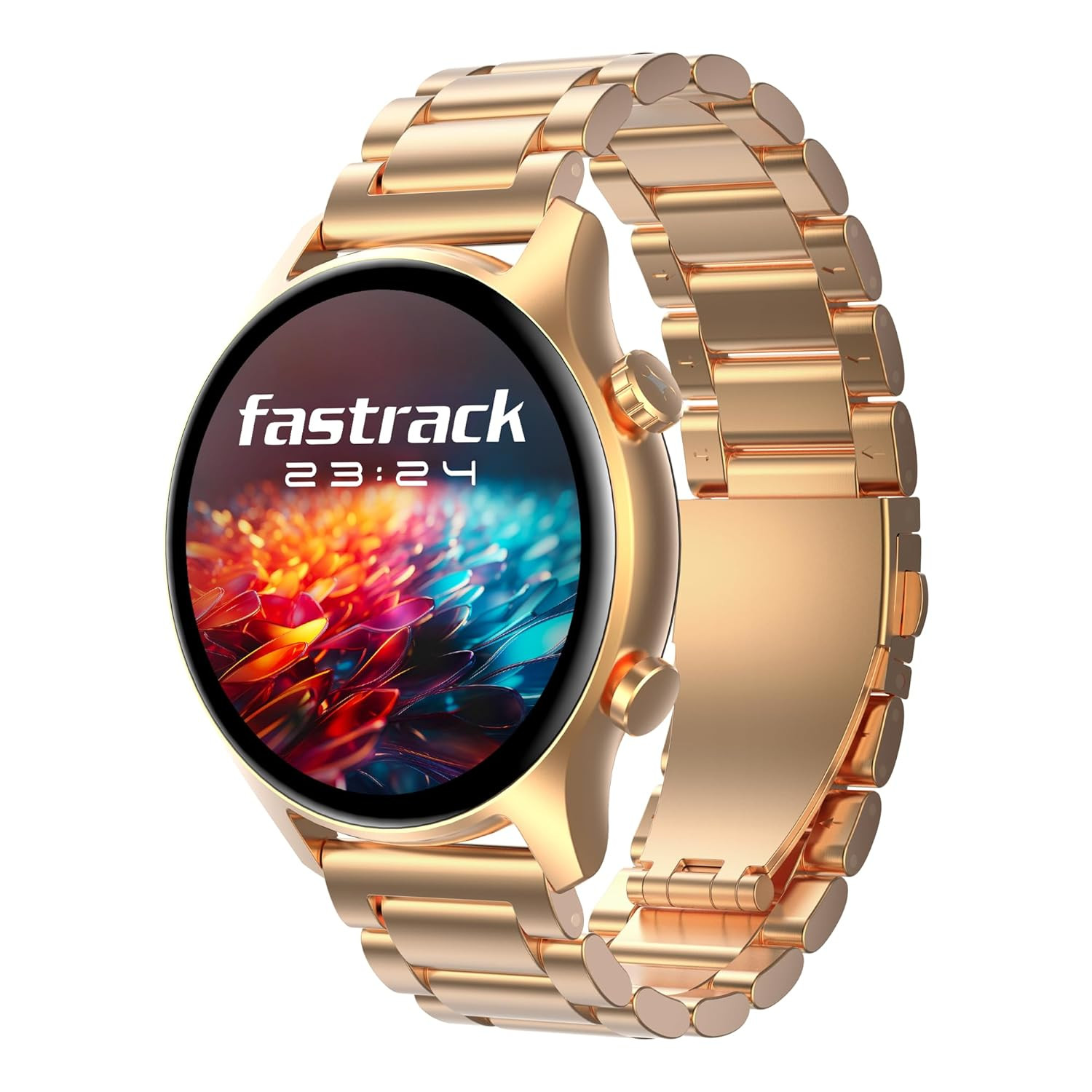Fastrack Astor FR2 Pro Smart Watch 143 AMOLED Display 466  466 Pixel Resolution SingleSync BT Calling AI Voice Assistant 100 Sports Modes and Smartwatch Faces IP68 Rose Gold