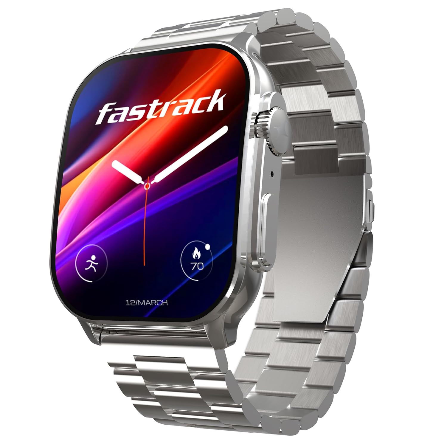 Fastrack Astor FS2 Pro Smart Watch 196 AMOLED Display 410502 Pixel Resolution SingleSync BT Calling AI Voice Assistant 100 Sports Modes  Smartwatch Faces Upto 5 Day Battery IP68 Sliver