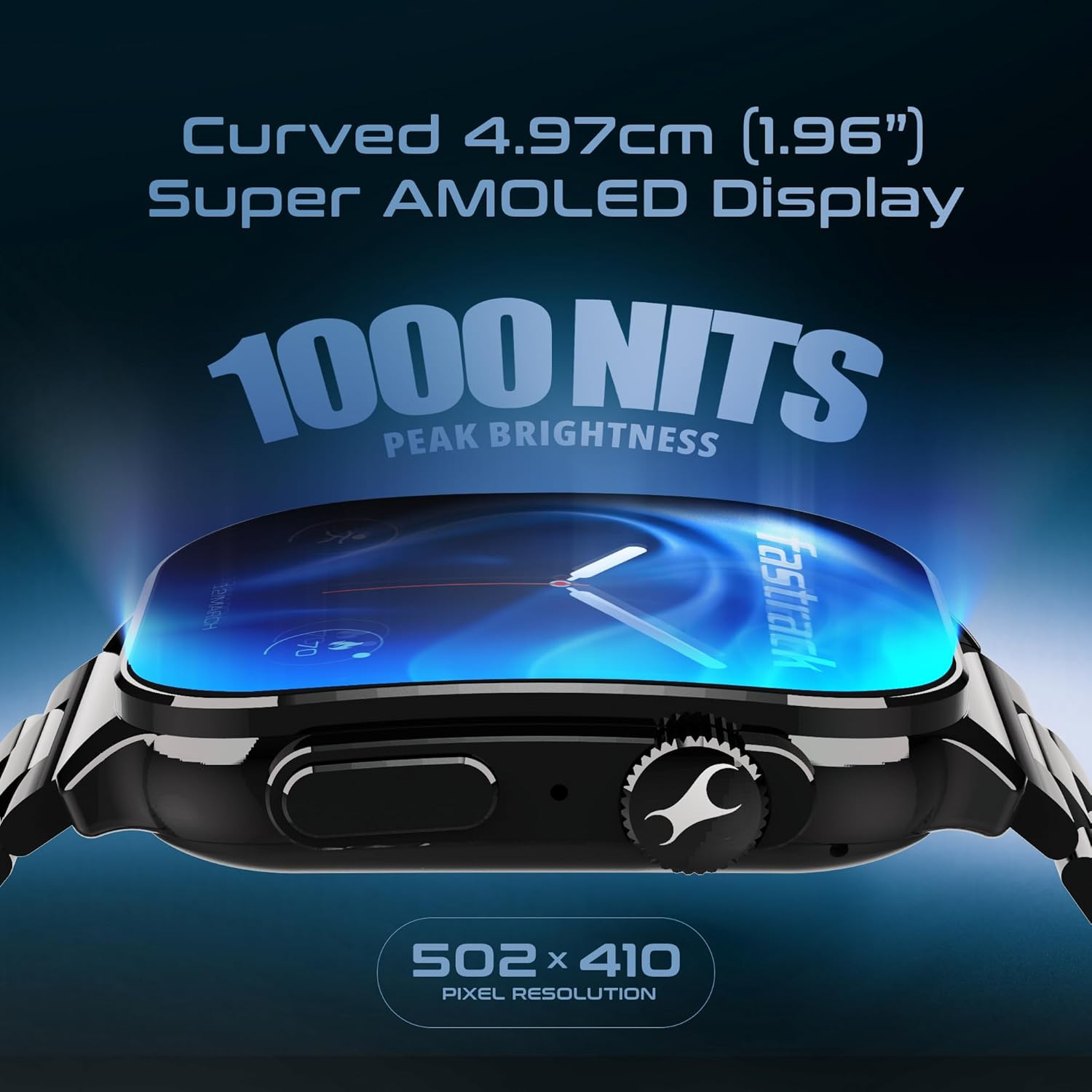Fastrack Astor FS2 Pro Smart Watch 196 AMOLED Display 410502 Pixel Resolution SingleSync BT Calling AI Voice Assistant 100 Sports Modes  Smartwatch Faces Upto 5 Day Battery IP68 Sliver