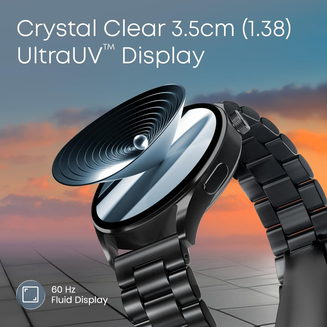 Fastrack Dezire FX1 Luxury Metal Smart Watch 138 UltraVU HD Display Functional Crown SingleSync BT Calling AI Voice Assistant 100 Smartwatch Faces IP68 Upto 5 Day Battery Rose Gold