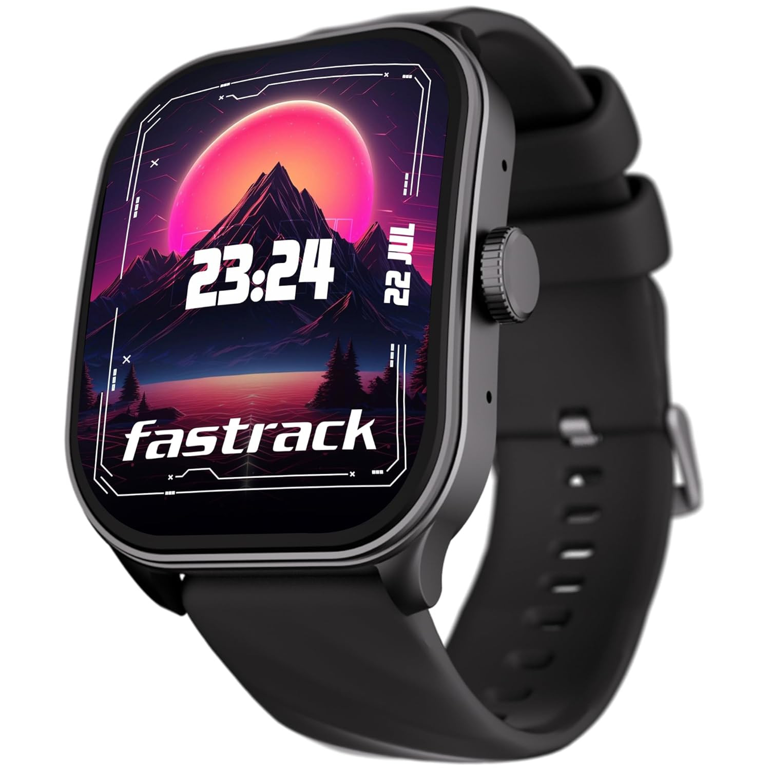 Fastrack Limitless Fs2 Pro Smart Watch 196 Super Amoled Arched Display with Functional Crown  Resolution of 410X502 Singlesync Bt Calling 110 Sports Modes 200 Smartwatch Faces Black