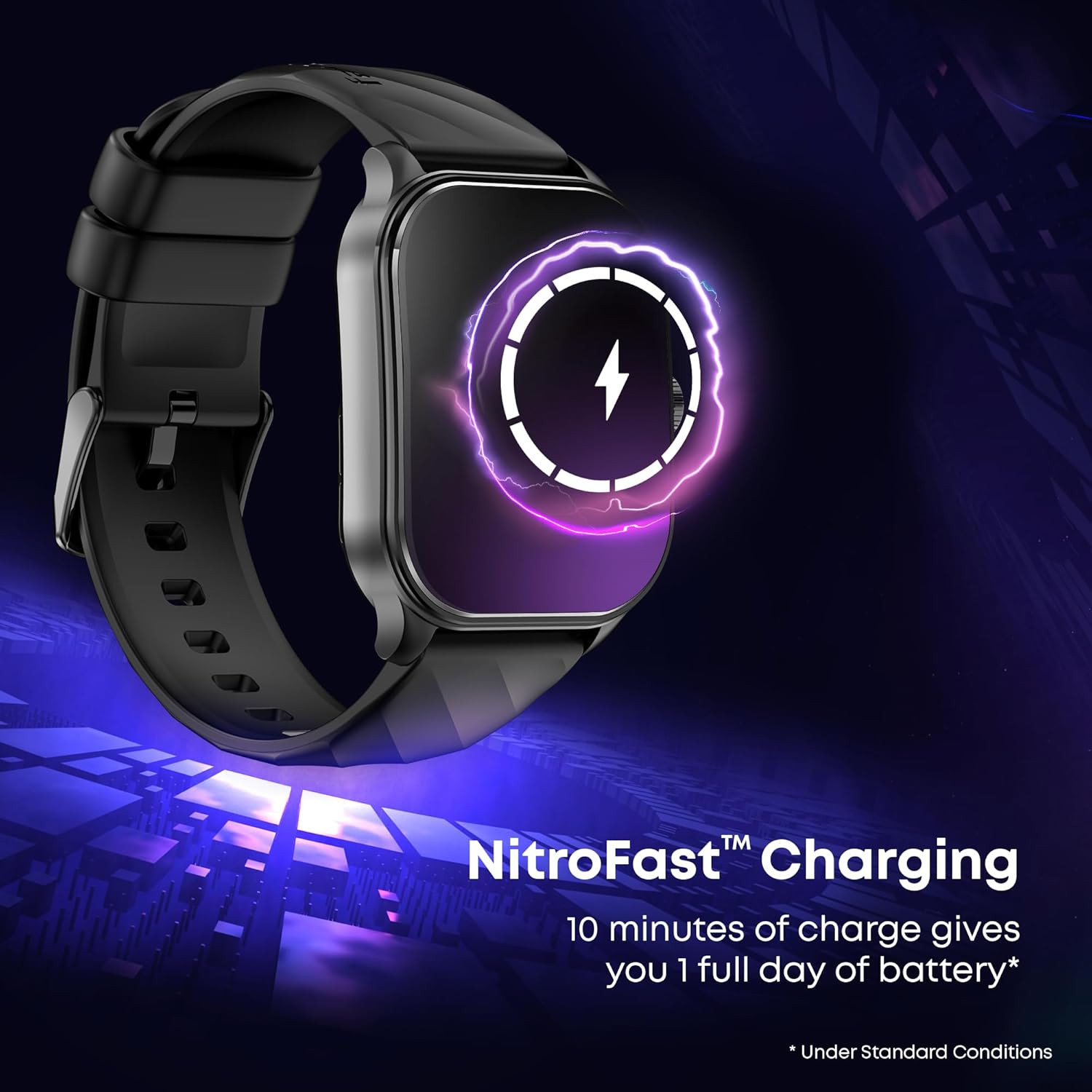 Fastrack Limitless Fs2 Pro Smart Watch 196 Super Amoled Arched Display with Functional Crown  Resolution of 410X502 Singlesync Bt Calling 110 Sports Modes 200 Smartwatch Faces Black