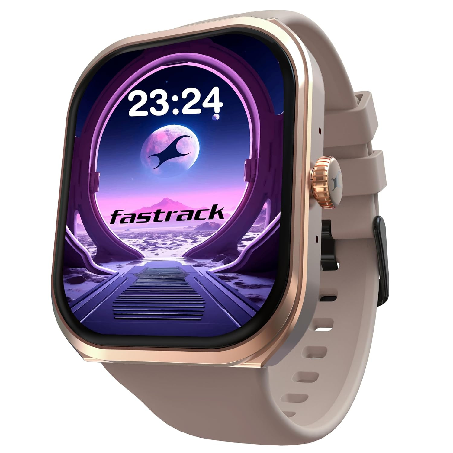 Fastrack Limitless FS2 Smart Watch 201 UltraVU Display Functional Crown SingleSync BT Calling 110 Sports Modes 200 Smartwatch Faces Upto 7 Day Battery AI Voice Assistant Beige