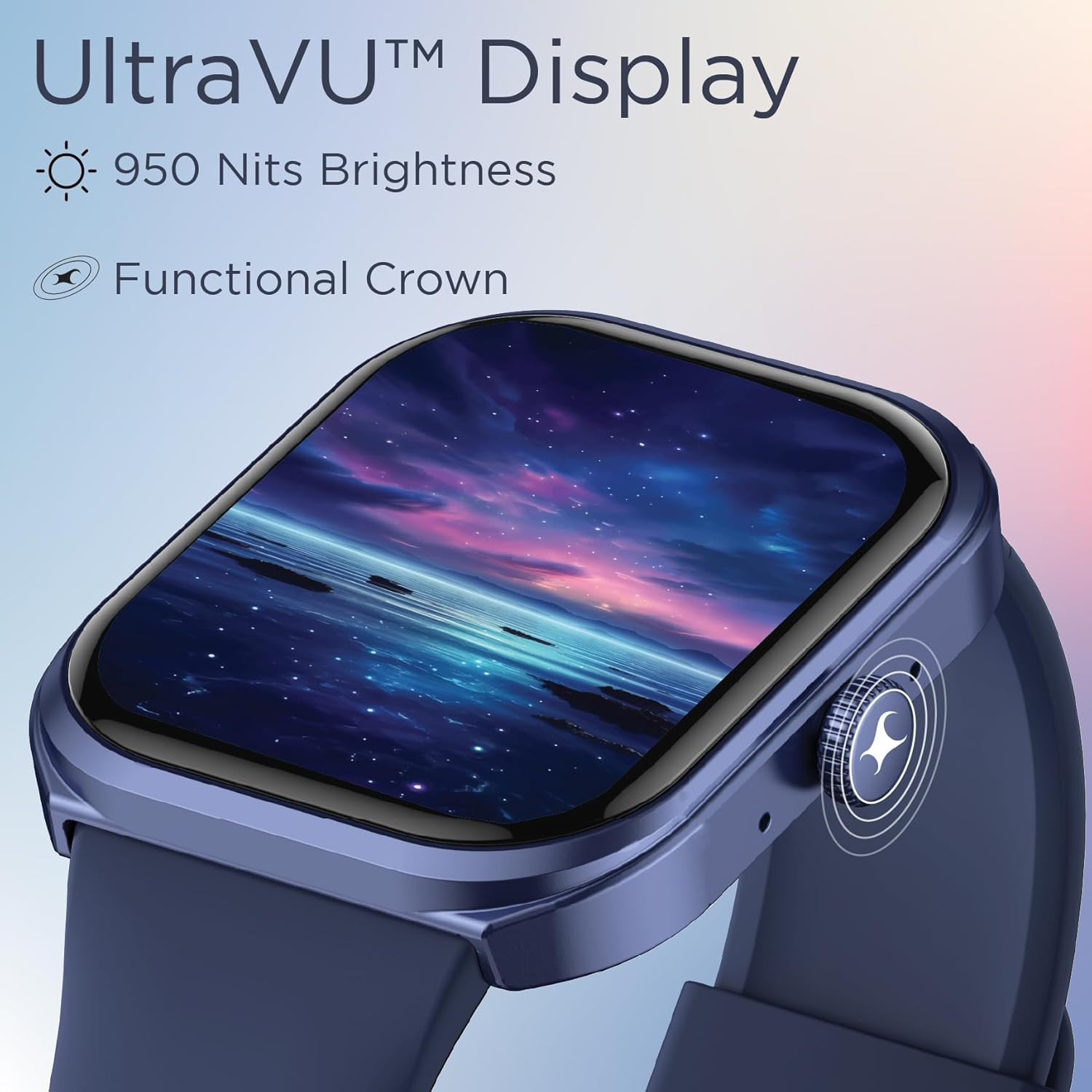 Fastrack Limitless FS2 Smart Watch 201 UltraVU Display Functional Crown SingleSync BT Calling 110 Sports Modes 200 Smartwatch Faces Upto 7 Day Battery AI Voice Assistant Blue