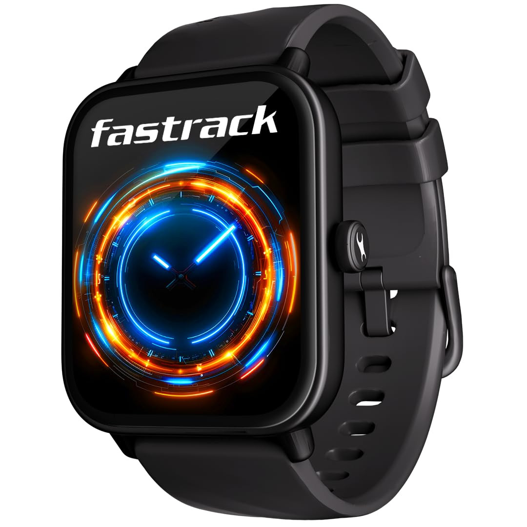 Fastrack Limitless Glide Smart Watch Advanced UltraVU HD Display SingleSync BT Calling Advance Chipset 85 Sports Modes  Smartwatch Faces AI Voice Assistant 24  7 Health Suite IP67 Black