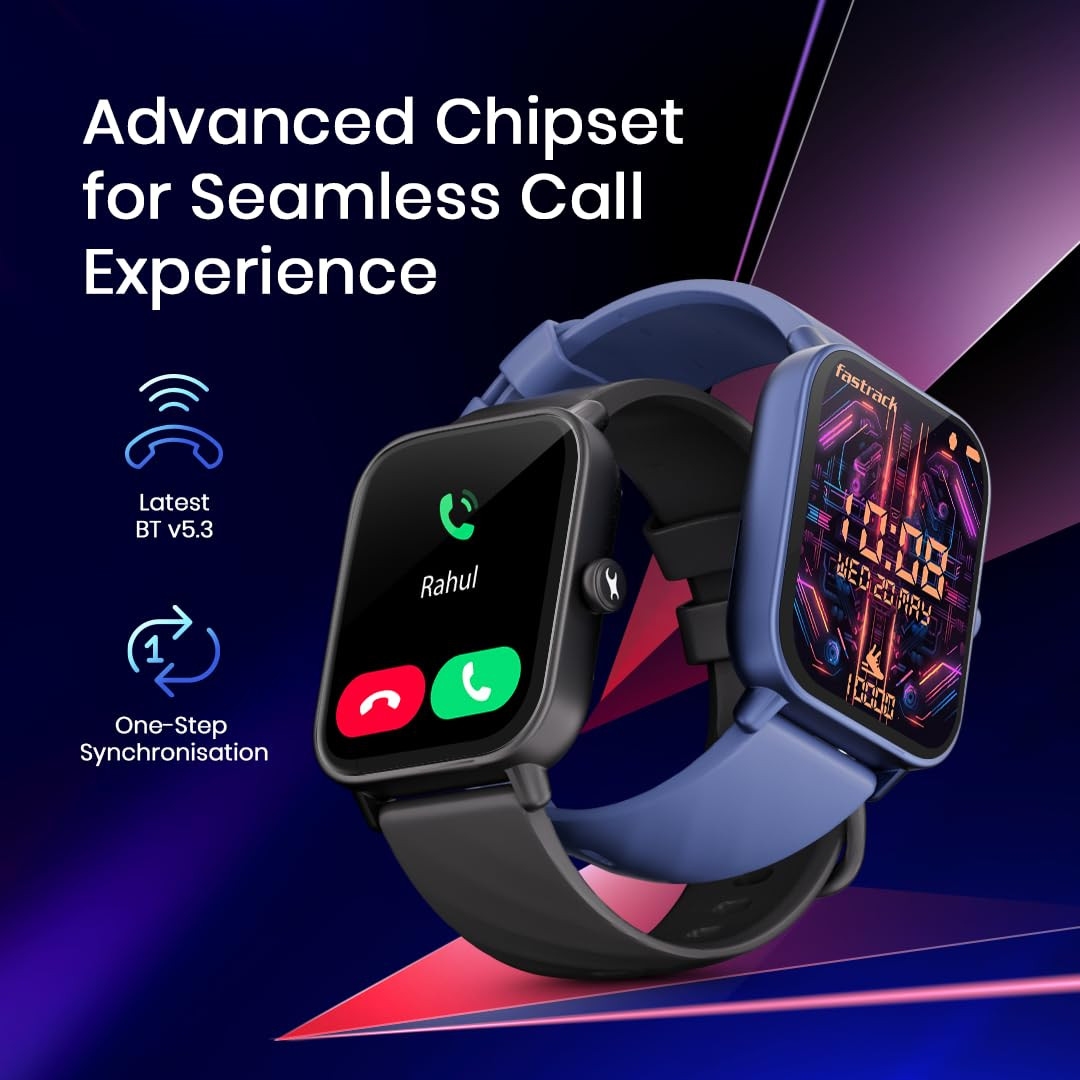 Fastrack Limitless Glide Smart Watch Advanced UltraVU HD Display SingleSync BT Calling Advance Chipset 85 Sports Modes  Smartwatch Faces AI Voice Assistant 24  7 Health Suite IP67 Black