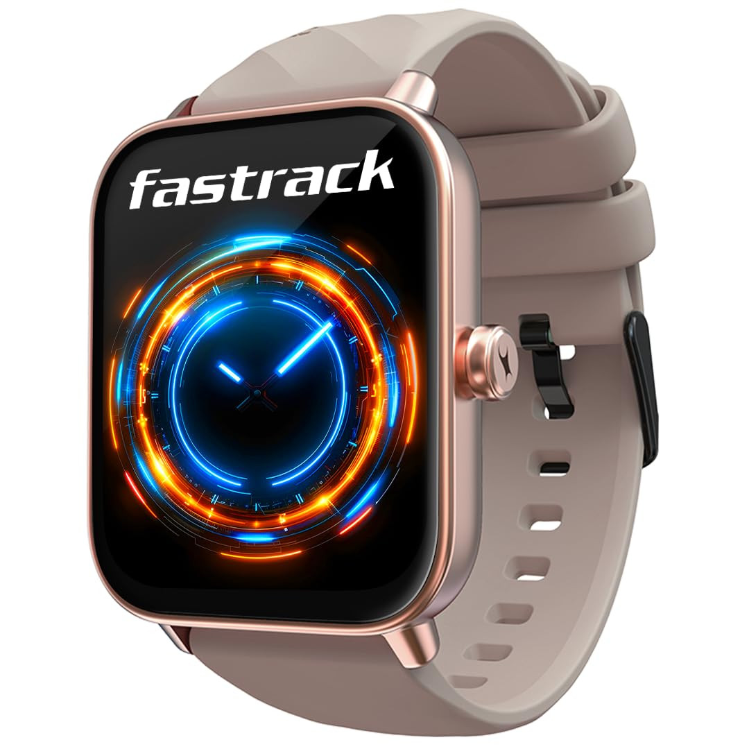 Fastrack Limitless Glide Smart Watch Advanced UltraVU HD Display SingleSync BT Calling Advance Chipset 85 Sports Modes  Smartwatch Faces AI Voice Assistant 24  7 Health Suite IP67 Beige