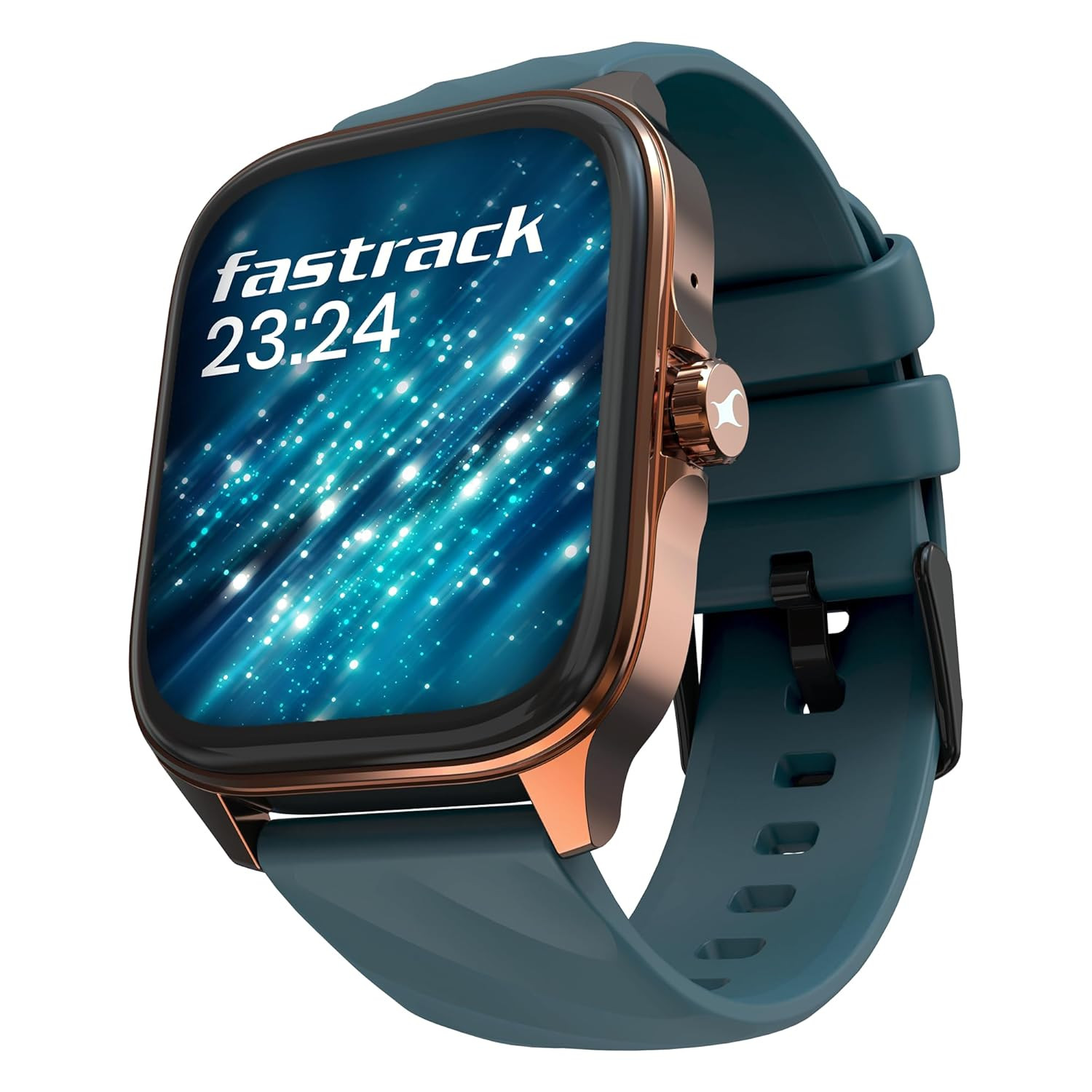 Fastrack New Astor FS1 PRO Smart Watch Large Super AMOLED Display 197 AOD AI Voice Assistance Functional Crown SingleSync BT Calling 100 Sports Modes  Smartwatch Faces IP68 Teal