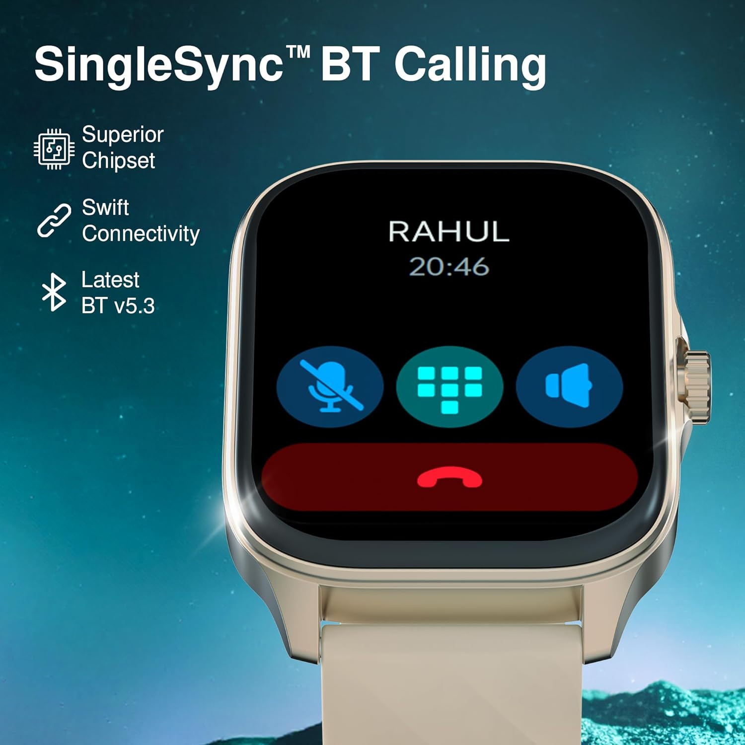 Fastrack New Astor FS1 PRO Smart Watch Large Super AMOLED Display 197 AOD AI Voice Assistance Functional Crown SingleSync BT Calling 100 Sports Modes  Smartwatch Faces IP68 Teal