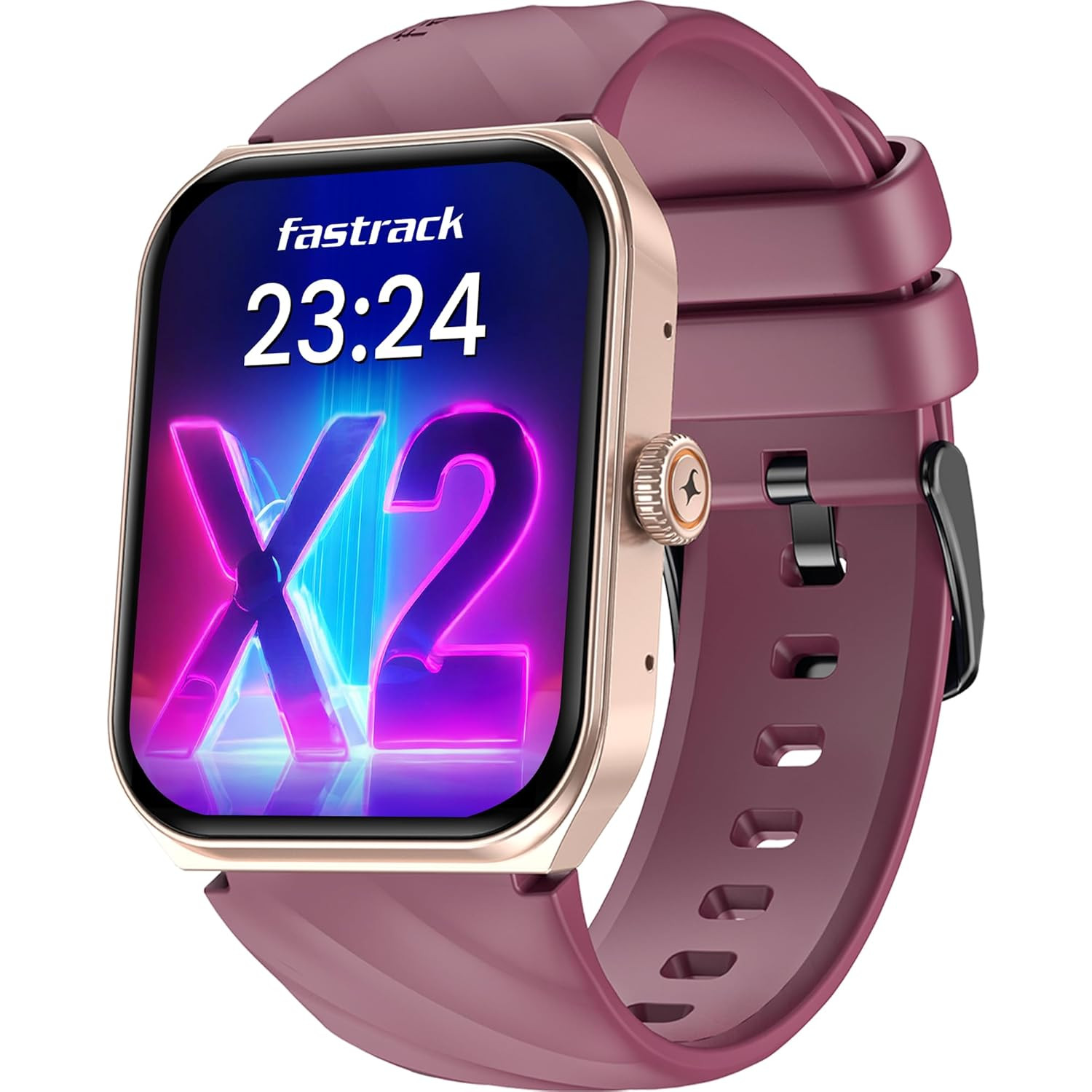 Fastrack New Limitless X2 Smartwatch191 Ultravu with Rotating Crown60 Hz Refresh RateAdvanced ChipsetSinglesync Bt CallingNitrofast Charge100 Sports ModeUpto 5 Day BatteryIp68Wine Red