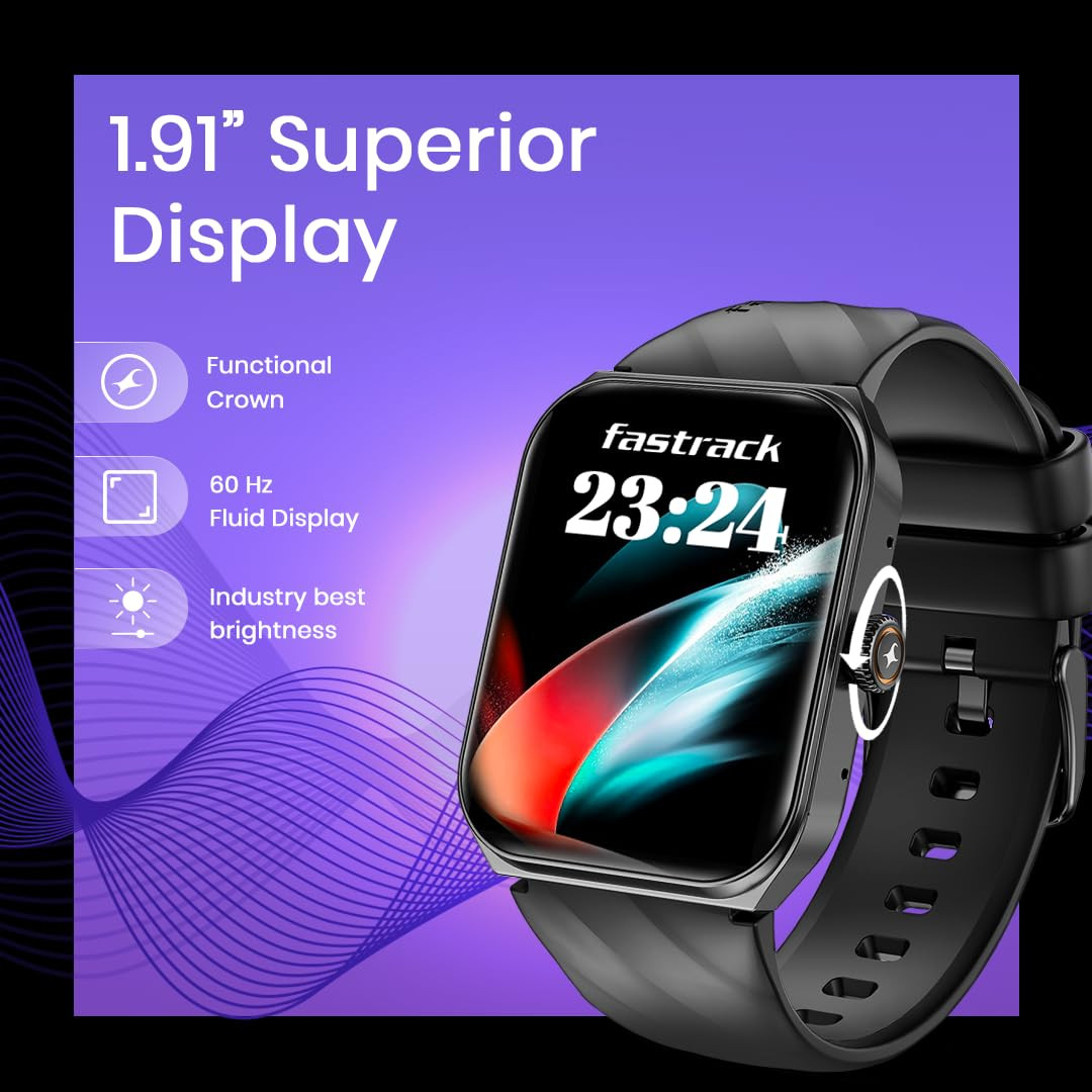Fastrack New Limitless X2 Smartwatch191 Ultravu with Rotating Crown60 Hz Refresh RateAdvanced ChipsetSinglesync Bt CallingNitrofast Charge100 Sports ModeUpto 5 Day BatteryIp68Wine Red