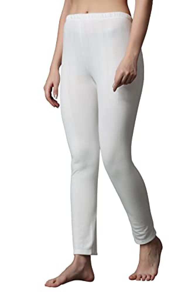 FF Premium Thermal Warmer Bottom Pant for Women Ultra Soft Bottom Winter  Inner Wear Johns Underwear (Color - White (Size - Large),Size L