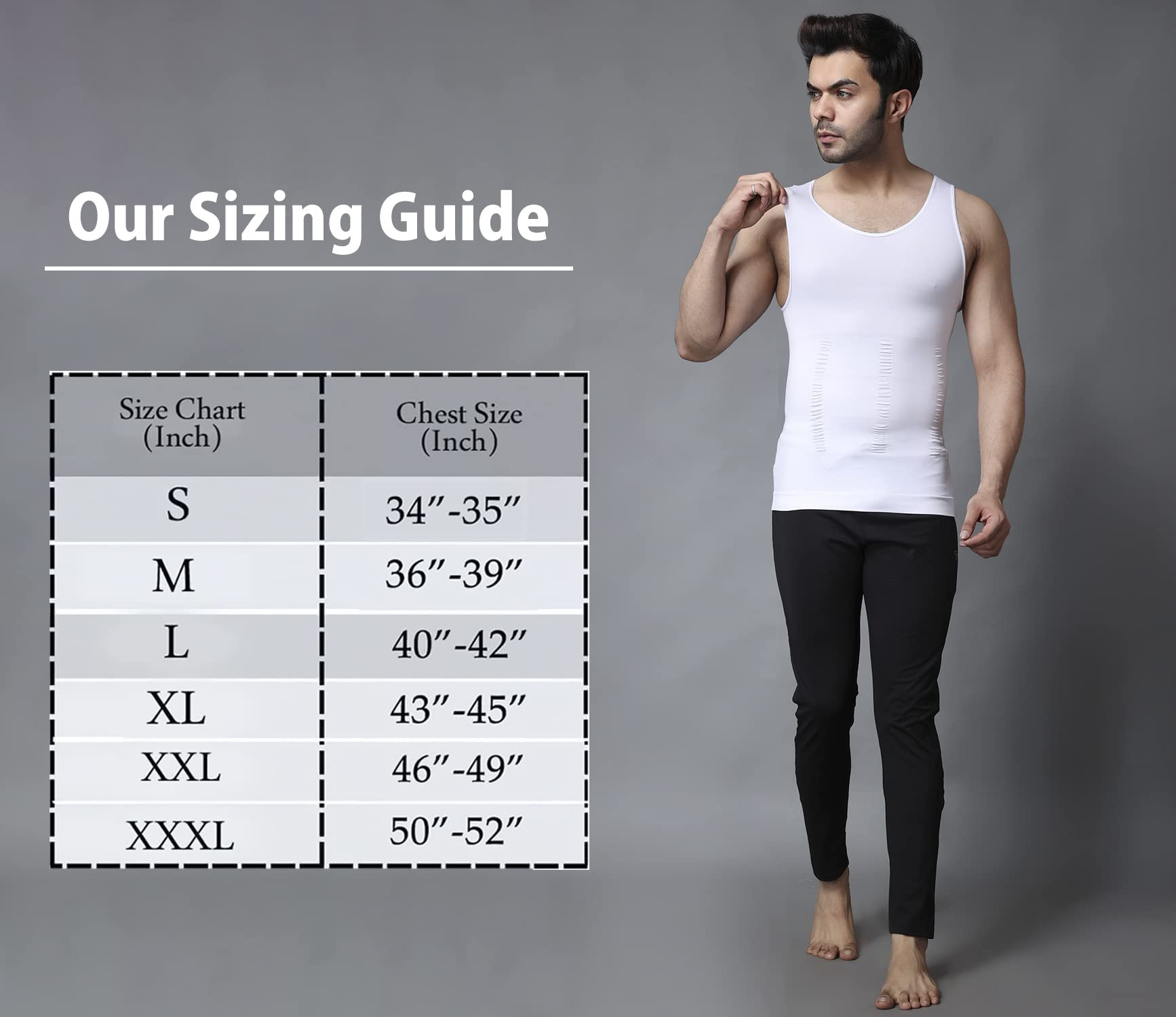 Buy Tummy Tucker Vest Abs Abdomen Slimming Body Shaper Men Shapewear - White  - Medium at