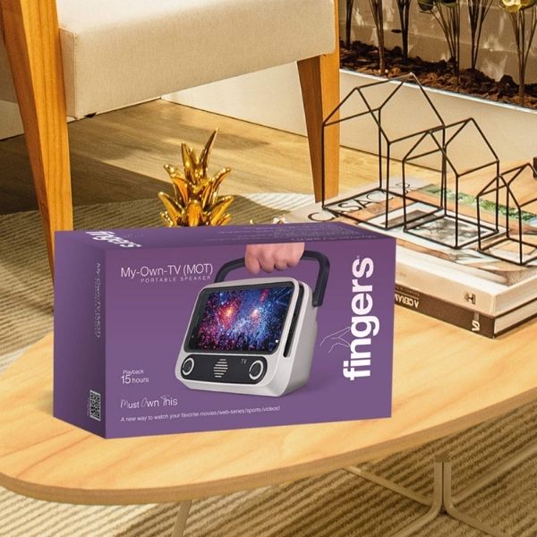Fingers My-Own-TV MOT 8 Watt Wireless Bluetooth Portable Speaker Ivory White