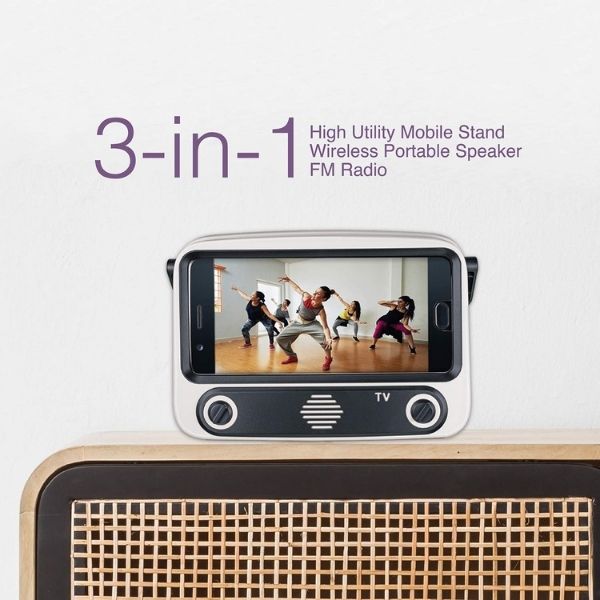 Fingers My-Own-TV MOT 8 Watt Wireless Bluetooth Portable Speaker Ivory White