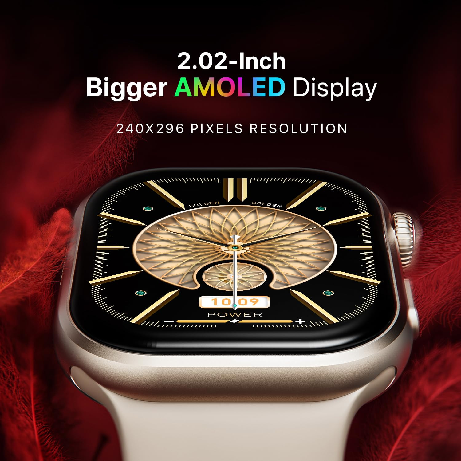 Fire-Boltt Brillia Smart Watch with 513mm 202 inch AMOLED Display Bluetooth Calling SpO2 Heart Rate Monitoring 120 Sports Modes Brillia Beige