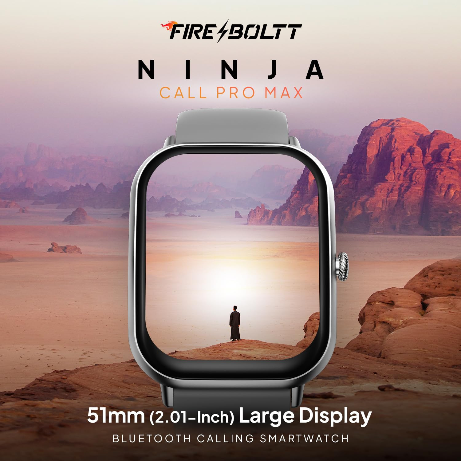 Fire-Boltt Ninja Call Pro Max Smart Watch 201 inch Display Bluetooth Calling 120 Sports Modes Health Suite Voice Assistance Grey