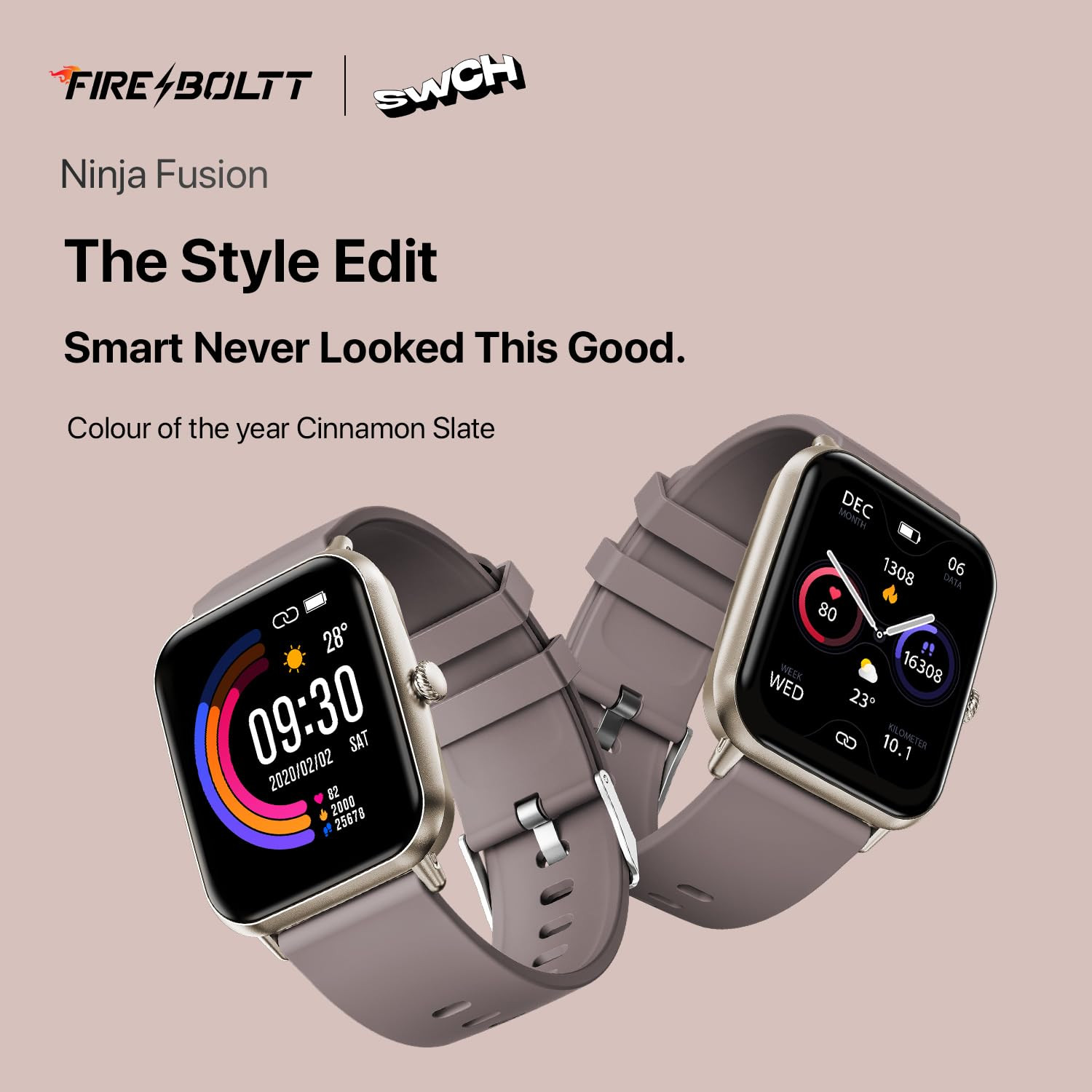 Fire-Boltt Ninja Call Pro Plus Fusion Smart Watch 183 inch with Bluetooth Calling AI Voice Assistance 100 Sports Modes IP67 Rating 240  280 Pixel High Resolution Cinnamon Slate