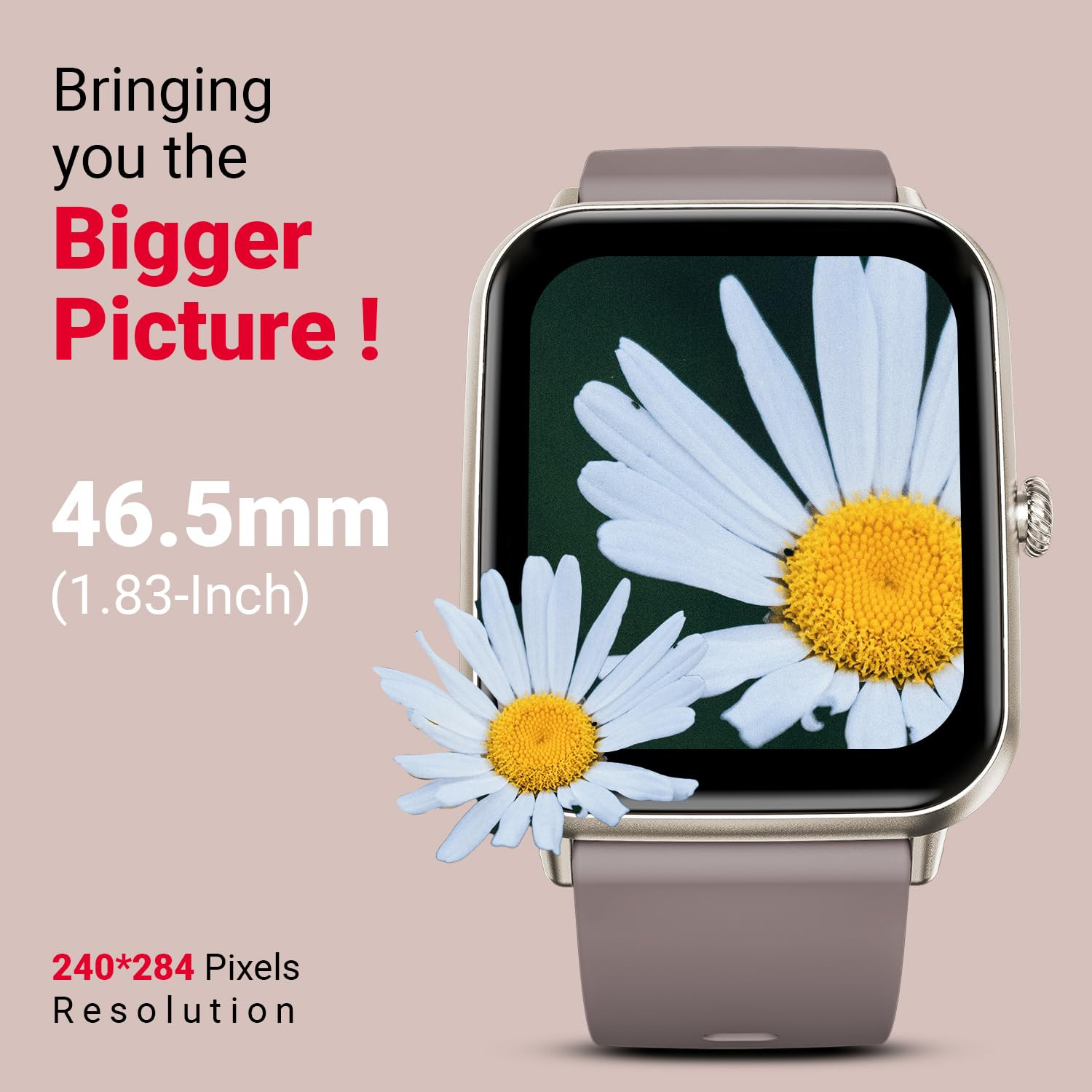 Fire-Boltt Ninja Call Pro Plus Fusion Smart Watch 183 inch with Bluetooth Calling AI Voice Assistance 100 Sports Modes IP67 Rating 240  280 Pixel High Resolution Cinnamon Slate