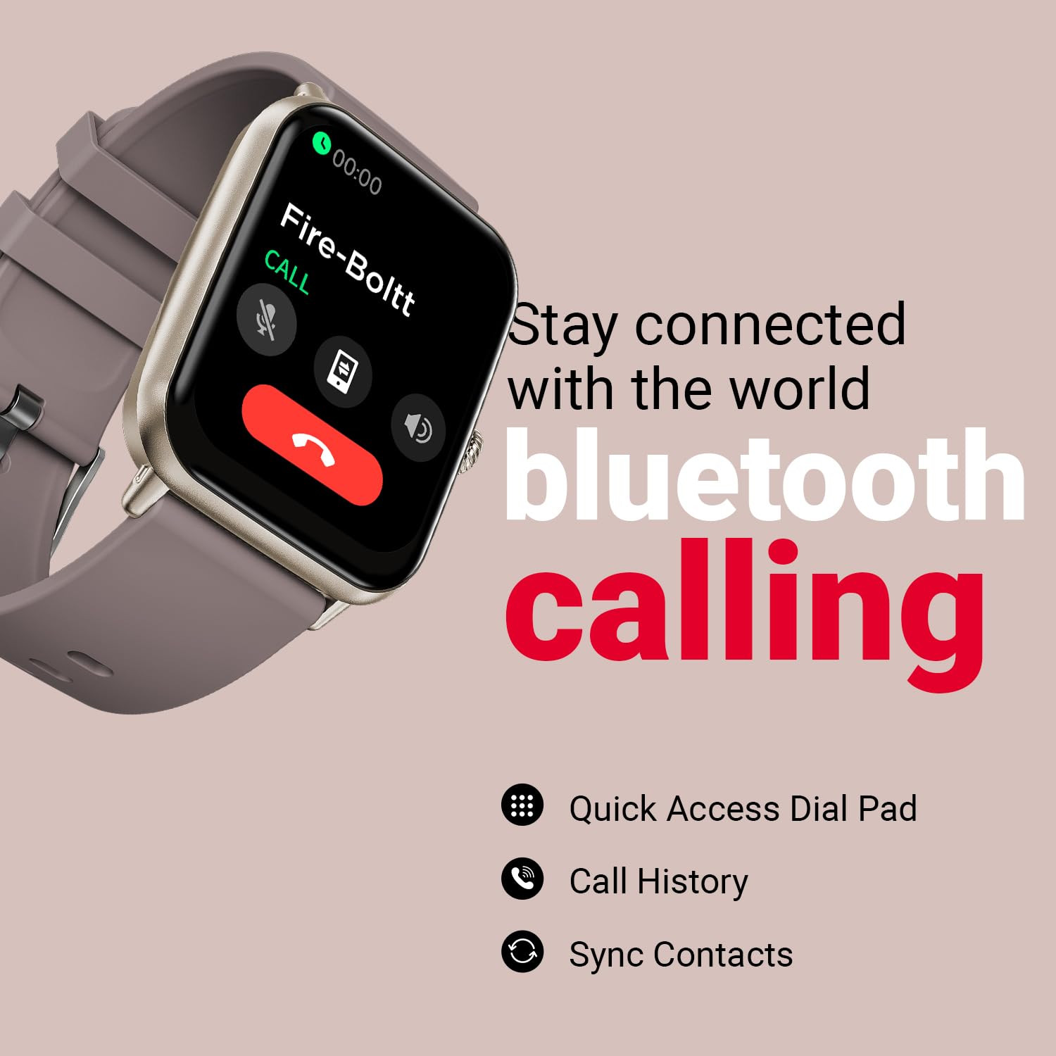 Fire-Boltt Ninja Call Pro Plus Fusion Smart Watch 183 inch with Bluetooth Calling AI Voice Assistance 100 Sports Modes IP67 Rating 240  280 Pixel High Resolution Cinnamon Slate
