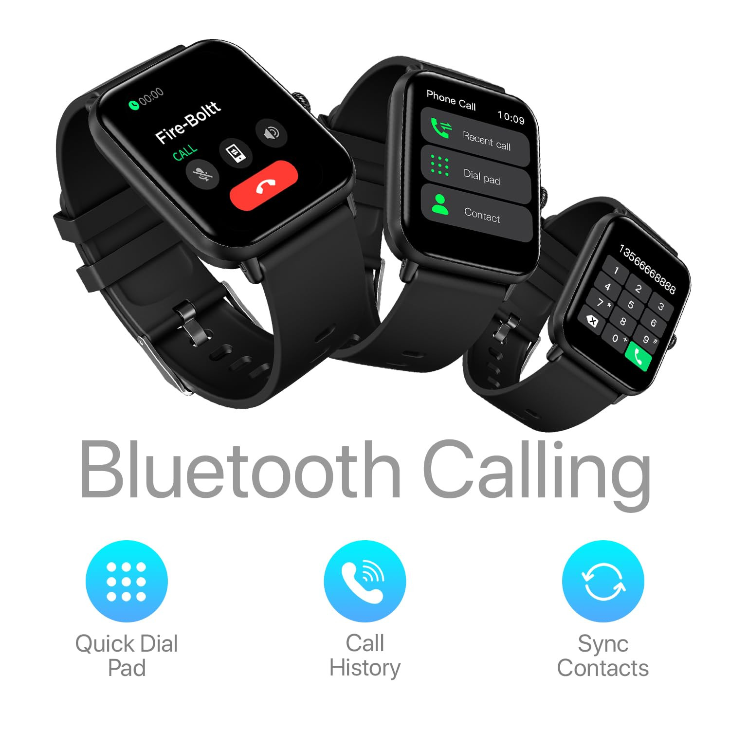 Fire-Boltt Ninja Call Pro Smart Watch Dual Chip Bluetooth Calling 4292mm 169 inch HD Display AI Voice Assistance with 100 Sports Modes with SpO2  Heart Rate Monitoring Black