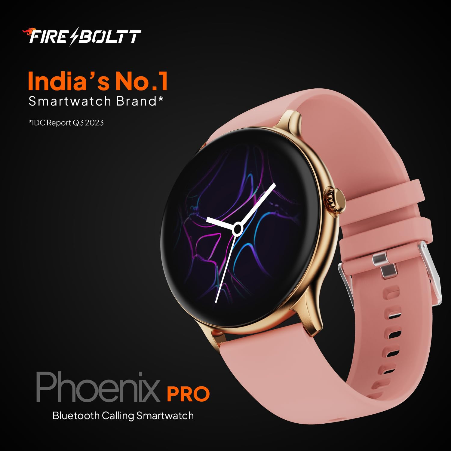 Fire-Boltt Phoenix Pro Smart Watch 139 inch Bluetooth Calling AI Voice Assistant Metal Body with 120 Sports Modes SpO2 Heart Rate Monitoring Gold Pink