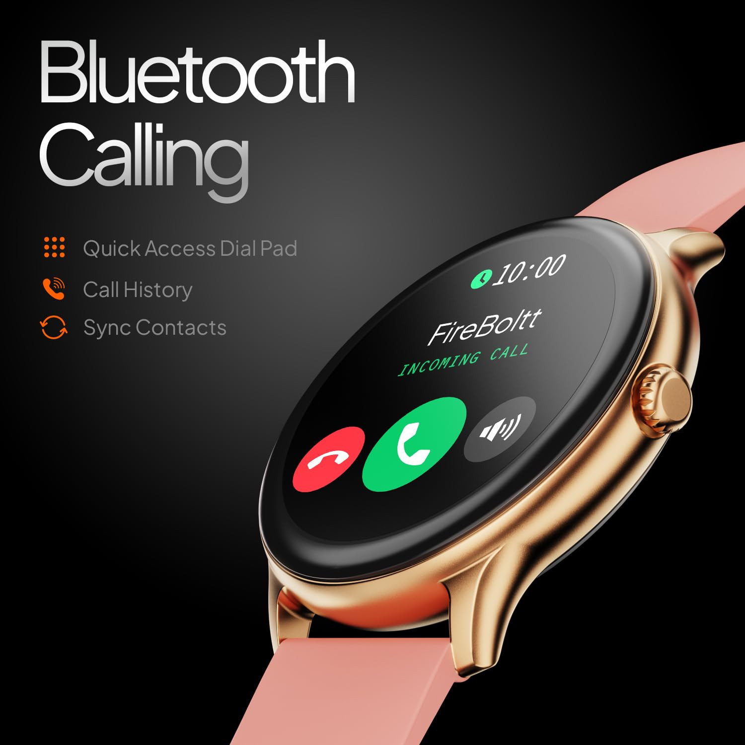 Fire-Boltt Phoenix Pro Smart Watch 139 inch Bluetooth Calling AI Voice Assistant Metal Body with 120 Sports Modes SpO2 Heart Rate Monitoring Gold Pink