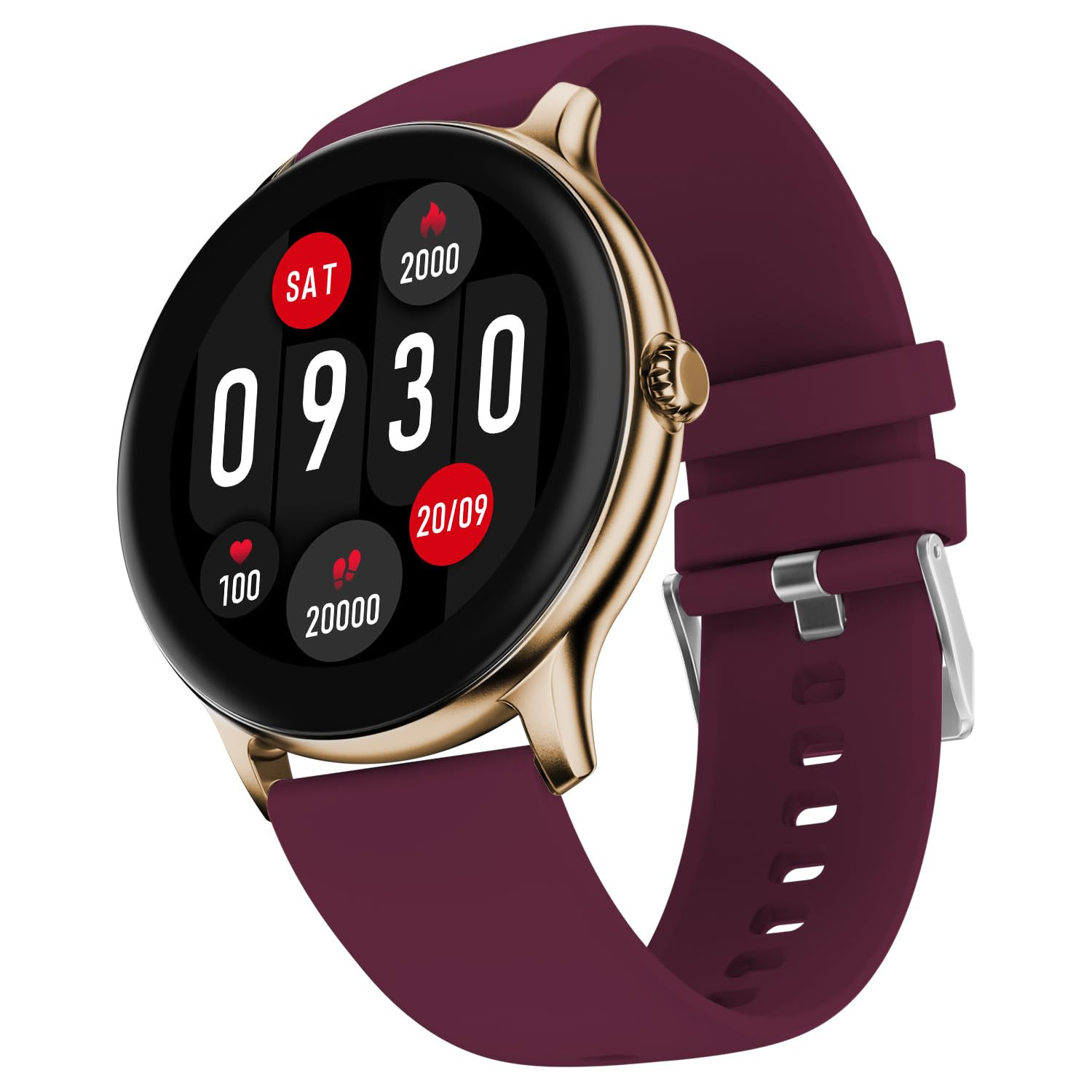 Fire-Boltt Phoenix Pro Smart Watch 139 inch Bluetooth Calling AI Voice Assistant Metal Body with 120 Sports Modes SpO2 Heart Rate Monitoring Burgandy