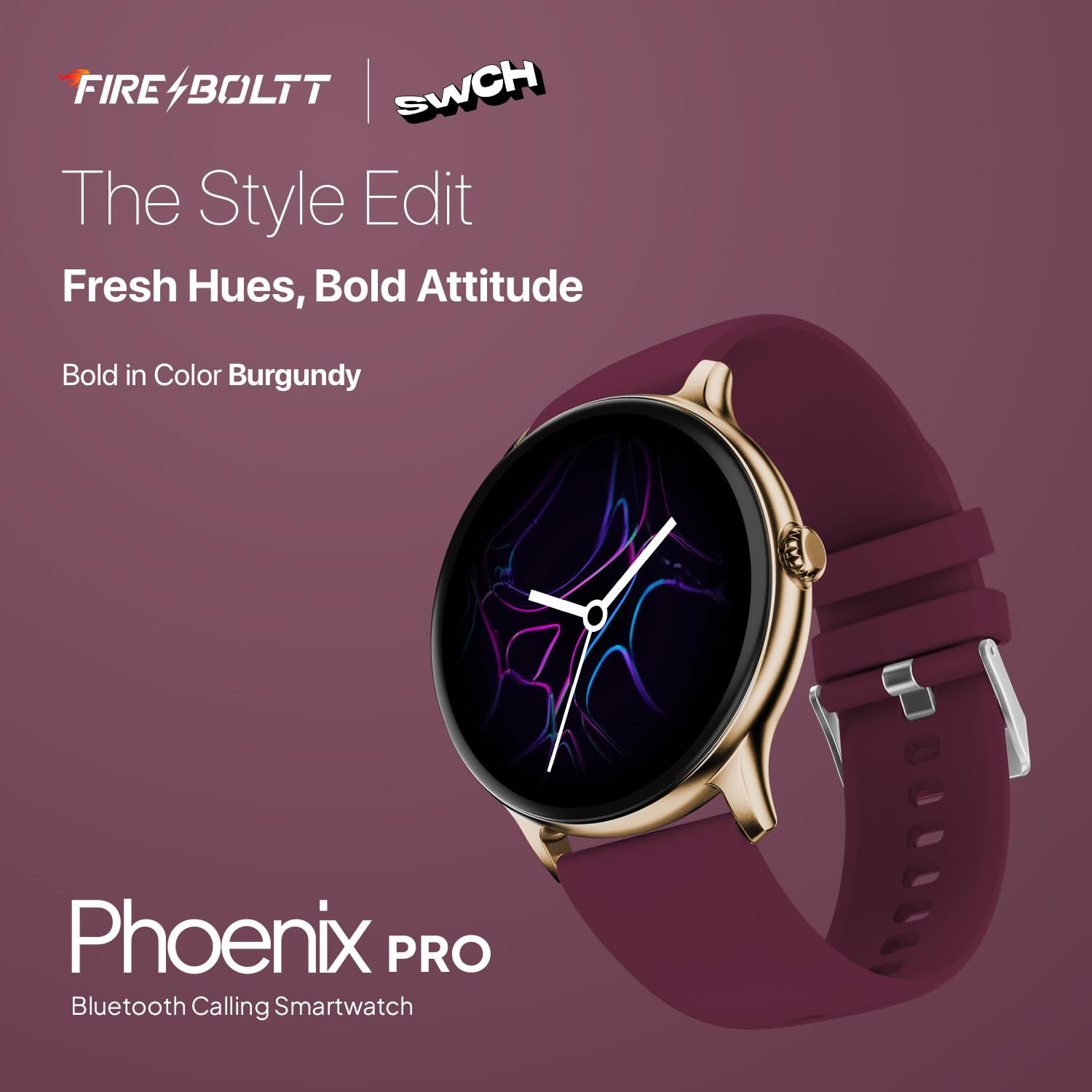 Fire-Boltt Phoenix Pro Smart Watch 139 inch Bluetooth Calling AI Voice Assistant Metal Body with 120 Sports Modes SpO2 Heart Rate Monitoring Burgandy