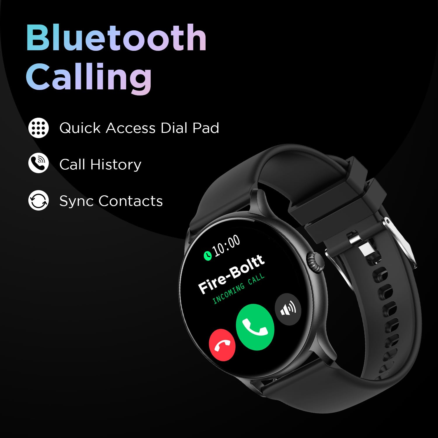 Fire-Boltt Phoenix Smart Watch with Bluetooth Calling 13120 Sports Modes 240  240 PX High Res with SpO2 Heart Rate Monitoring  IP67 Rating Black