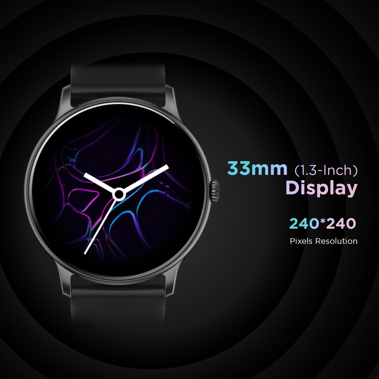 Fire-Boltt Phoenix Smart Watch with Bluetooth Calling 13120 Sports Modes 240  240 PX High Res with SpO2 Heart Rate Monitoring  IP67 Rating Black