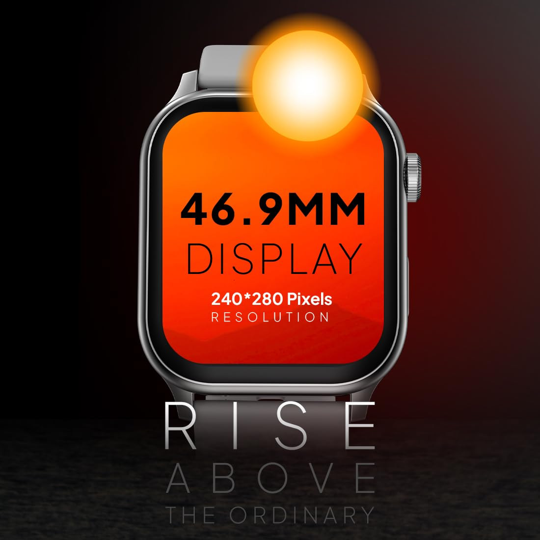 Fire-Boltt Rise Smart Watch 185 HD Display Metal Body with Bluetooth Calling Rotating Crown AI Voice Assistant 120 Sports Modes Neon UI SpO2  Heart Rate Monitoring Rise Grey