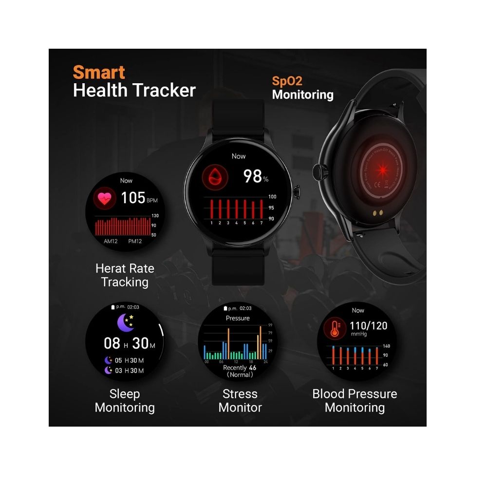 Fire-Boltt Terra AMOLED Always ON 390*390 Pixel Full Touch Screen, Spo2 & Heart Rate Monitoring Smartwatch(âBSW019)